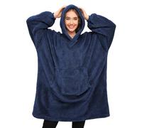 RITOSTA Pull Femme Sweat à Capuche Plaid Polaire à Manches Chaud Couverture à Capuche Hiver Oversize Hoodie Sweatshirt Doux Sweat a Capuche avec de Grandes Poches Cadeau Noel Marine