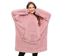 RITOSTA Pull Femme Sweat à Capuche Plaid Polaire à Manches Chaud Couverture à Capuche Hiver Oversize Hoodie Sweatshirt Doux Sweat a Capuche avec de Grandes Poches Cadeau Noel Rose