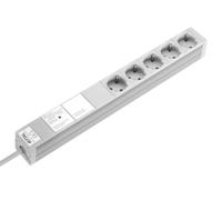 Rittal 7240230 7240.230 DK Multiprise 5 prises type F Schuko 250 V 16 A LHT 482 6 x 44 x 44 mm avec parasurtenseur de surtension Gris 230 V