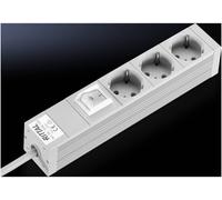 Rittal DK 7240.120 Bloc multiprise 3 compartiments, avec interrupteur aluminium gris 1 pc(s)