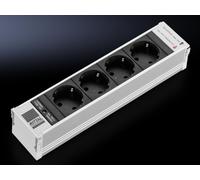 Rittal Module de prises PSM 4x Schu.ko L250mm noir.