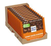 RITTER SPORT-Amandes au Miel et au Sel de mer- Tablette 100 g- Chocolat au lait -A emporter partout-Boite de 11 tablettes