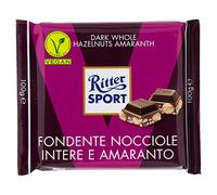 Ritter Sport - Amarante pleine noix noire végétalienne (Vegan Dunkle Voll-Nuss Amaranth) | Poids Total 100 grams