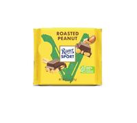 Ritter Sport Peanut rôti 100 g, chocolat végétalien à base d'amande avec des arachides grillées et salées croquantes.