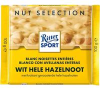 Ritter Sport - Tablette blanche aux noisettes entières 100gr | 10 pièces