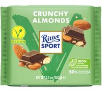 Ritter Sport Vegan Crunchy Amande Édition Végane Tablette de chocolat 100g