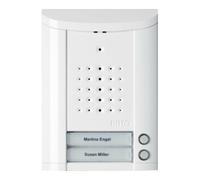 Ritto Entravox 1840270 Station de porte, audio, pour 2 maisons familiales, bouton de sonnette éclairé, plaque nominative, interphone anti-vandalisme, montage en saillie, blanc