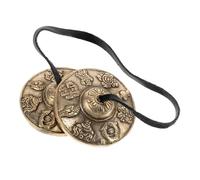 Ritual - Instrument de méditation spirituelle en laiton chinois de 6,5 cm pour adultes, famille avec son relaxant, cloche de yoga pour amis, tambour, frappe, collision, maison, porte, Thanksgiving