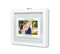 Ritual Sable de mariage personnalisable avec noms de mariés et date de l'événement Cadre photo 10 x 15 cm Blanc sans sable