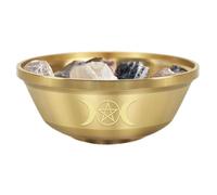 Ritual Water Offering Bowl | Offering Bowl Brass Triple Moon Dish S | Intentional Alignment Metal Crystal Storage Bowl For Altar Meditation Yoga Ceremony Mindfulness Practice Tabletop Smudging