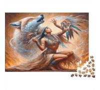 Rituel Chaman Natif 1000 Pièce Carton Épais Puzzle Classique Adolescents Fans 12-18 Ans Difficile Défiant Décoration Murale Le 52x38cm/1000pcs