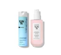 Rituel Essentiel Nettoyant & Vivifiant - Yonka Duo Pack 200ml Lotion Tonique & 200ml Lait Nettoyant - Pour Peaux Sèches & Sensibles - Hydrate, Apaise, Purifie - 5 Huiles Essentielles