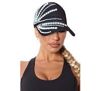 RITUMO Chapeau de queue de cheval en maille avec strass cloutés pour femme, noir 2, Taille unique