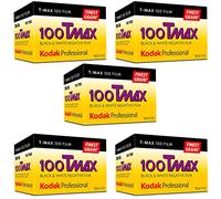 Ritz Camera Kodak Professional Lot de 5 Films négatifs 100 Tmax Noir et Blanc (ISO 100) 35 mm 36 Poses (853 2848)