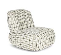 RITZ - Fauteuil lounge imprimé beige vert Vert