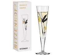 Ritzenhoff 1071022 Flûte à champagne 200 ml - Série Goldnacht n° 22 - Une pièce de design noble avec de l'or véritable - Made in Germany