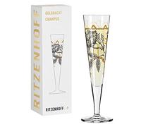 Ritzenhoff 1071029 Flûte à champagne 200 ml - Série Goldnacht n° 29 - Motif jardin de roses avec or véritable - Made in Germany