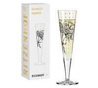 Ritzenhoff 1071030 Flûte à champagne 200 ml - Série Goldnacht n° 30 - Motif jardin de roses avec or véritable - Made in Germany