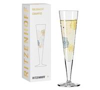 Ritzenhoff 1071036 Flûte à champagne 200 ml - Série Goldnacht n° 36 - Motif anémone avec or véritable - Made in Germany