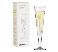 Ritzenhoff 1071037 Flûte à champagne 200 ml - Série Goldnacht n° 37 - Motif Edelweiss avec or véritable - Made in Germany