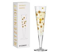 Ritzenhoff 1071041 Flûte à champagne 200 ml - Série Goldnacht n° 41, Lot de 2 - Pièce de designer avec or véritable - Made in Germany
