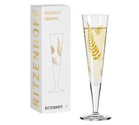 RITZENHOFF 1071048 Goldnacht Flûte à champagne 200 ml - Motif feuilles - Élégante pièce de design avec or véritable - Fabriqué en Allemagne