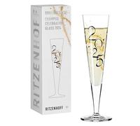 RITZENHOFF 1079015 Flûte à champagne 200 ml - Série Brillantnacht - Verre de célébration 2025 avec or véritable - Fabriqué en Allemagne