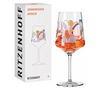 Ritzenhoff 2841007 Verre à apéritif 500 ml Série Sommerrausch n° 7 avec formes colorées Fabriqué en Allemagne, Orange, Bleu Clair, Rose