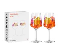 RITZENHOFF 2841019 Sprizz Lot de 2 verres à apéritif 500 ml - Série Sommerrausch Deluxe avec collage coloré - Fabriqué en Allemagne