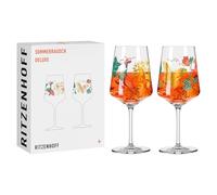 RITZENHOFF 2841020 Sprizz Lot de 2 verres à apéritif 500 ml - Série Sommerrausch Deluxe avec collage coloré - Fabriqué en Allemagne