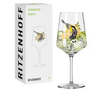 Ritzenhoff 2931015 Verre à Hugo 500 ml - Verre à apéritif - Série rosée d'été - Motif 15 avec oiseau multicolore - Made in Germany