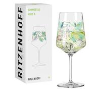 Ritzenhoff 2931017 Lot de 2 verres à apéritif 500 ml - Série rosée d'été - Pour pulvérisation, Schorle - Motif feuilles - Fabriqué en Allemagne, Vert, Rose.
