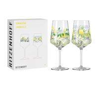 RITZENHOFF 2931021 Lot de 2 verres à limoncello 500 ml - Série Sommertau - 2 pièces pour apéritif avec motif Dolce Vita - Fabriqué en Allemagne