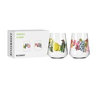Ritzenhoff 2932001 Verre universel, set de 2 verres de 500 ml - série Sommertau Allround - style floral, multicolore - Made in Germany