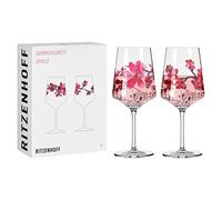 Ritzenhoff 3461006 Verre à apéritif Sprizz (set de 2) 500 ml - série Sommersonett n° 6 - avec motif asiatique rouge - Made in Germany