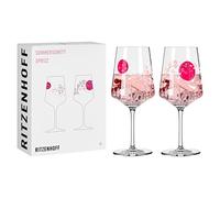 Ritzenhoff 3461007 Verre à apéritif Sprizz (set de 2) 500 ml - série Sommersonett n° 7 avec motif asiatique rose - Made in Germany