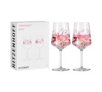 RITZENHOFF 3461010 Sommersonett Lot de 2 verres à apéritif 500 ml - Série Sommersonett - 2 pièces avec motif floral - Fabriqué en Allemagne