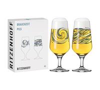 Ritzenhoff 3471002 Verre à bière 300 ml - set de 2 - série Brauchzeit, motif n° 2 - eau, multicolore - Made in Germany