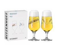 Ritzenhoff Verre à bière Série Brauchzeit 3471003 300 ml Set de 2 Motif n°3 Orge