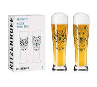 Ritzenhoff 3481001 Verre à bière de blé 500 ml - set de 2 - série Brauchzeit Set N° 1, 2 pièces avec impression numérique multicolore