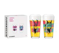 Ritzenhoff 3491003 Gobelets 400 ml - Set de 2 - Série Farbknall Set N° 3, 2 pièces avec illustration d'animaux - Made in Germany