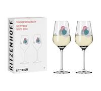 Ritzenhoff 3611001 Verre à vin blanc 300 ml - Série Sommerwendtraum Set N° 1-2 pièces avec cercles aquarellés - Made in Germany