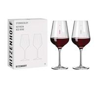Ritzenhoff 3661001 Verre à vin rouge 500 ml - Série Sternschliff Set N° 1, 2 pièces - avec ligne en relief - Made in Germany