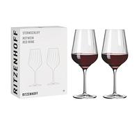 Ritzenhoff 3661002 Verre à vin rouge 500 ml - série Sternschliff n° 2, 2 pièces - avec ligne en relief - Made in Germany