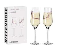 Ritzenhoff 3711001 Flûte à champagne 250 ml - série Kristallwind Set N° 1, 2 pièces avec illustration de vent - Made in Germany