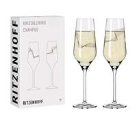 Ritzenhoff 3711002 Flûte à champagne 250 ml - série Kristallwind Set N° 2, 2 pièces avec illustration de vent - Made in Germany