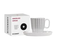 Ritzenhoff 3721003 Tasse à expresso 95 ml - série Genussklasse N° 3 - set avec soucoupe, en porcelaine - pièce de designer