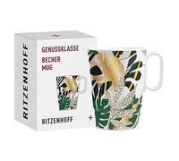 Ritzenhoff 3731007 Tasse à café 330 ml - série Genussklasse N° 7 - Tasse en porcelaine avec motif tropical, pièce de designer