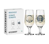 Ritzenhoff 3871001 Verre à liqueur 40 ml - Série Coutume, set n° 1 - Animaux - rond, bleu et gris - Made in Germany