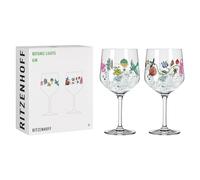Ritzenhoff 3881002 Verre à gin - 700 ml - set de 2 calices - série Botanic Lights - motif été - Made in Germany